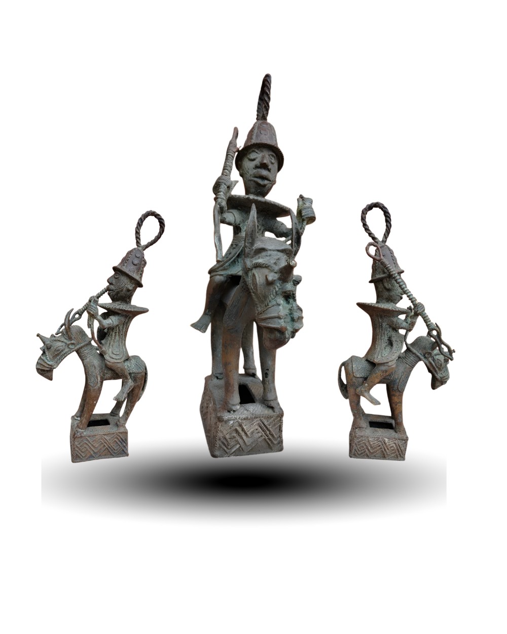 BENIN - IFE TRIBE BRONZE KNIGHT WARRIORS