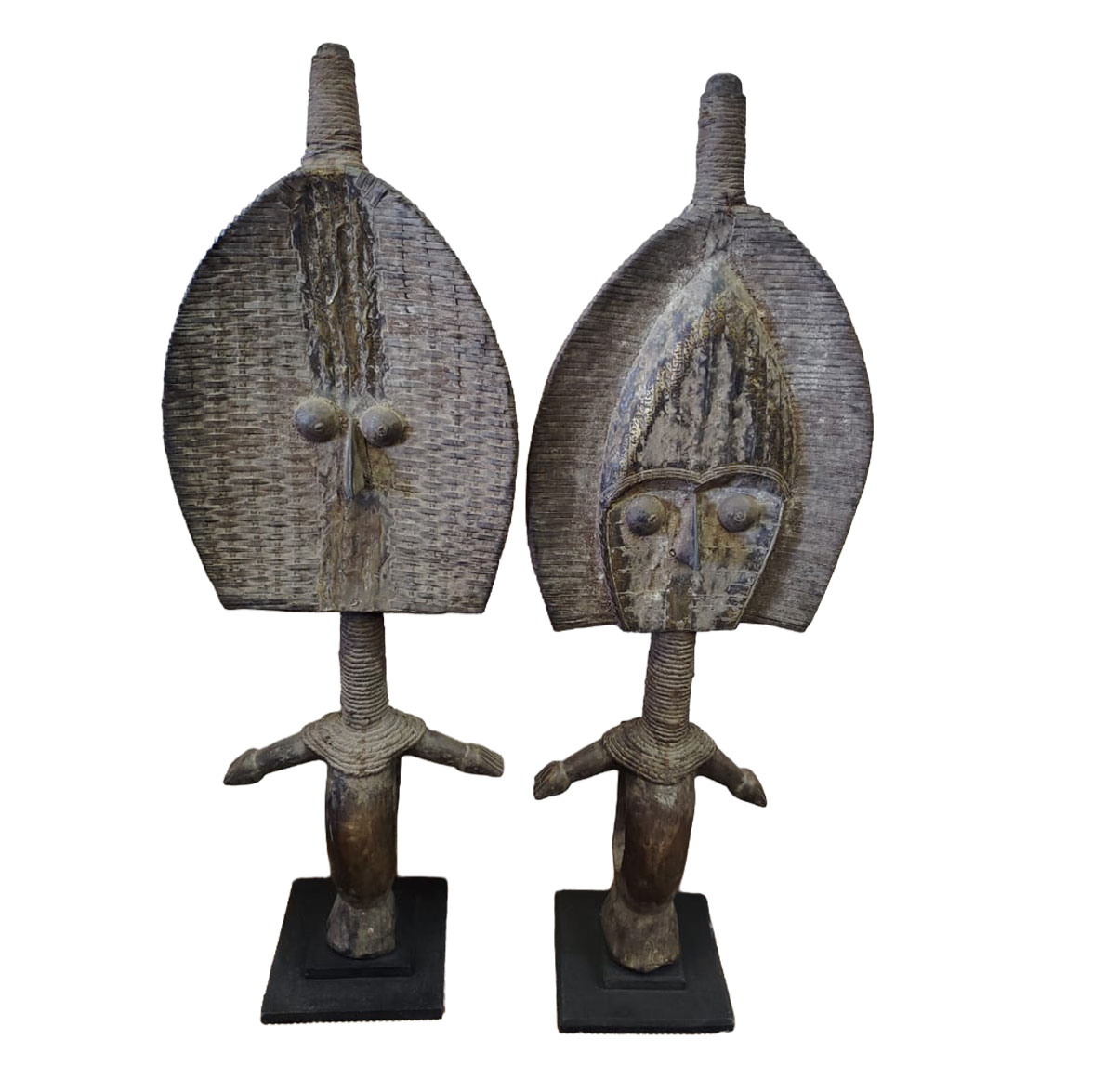 Gabon: Kota Tribe: Mahongwe Figures:  Male & Female